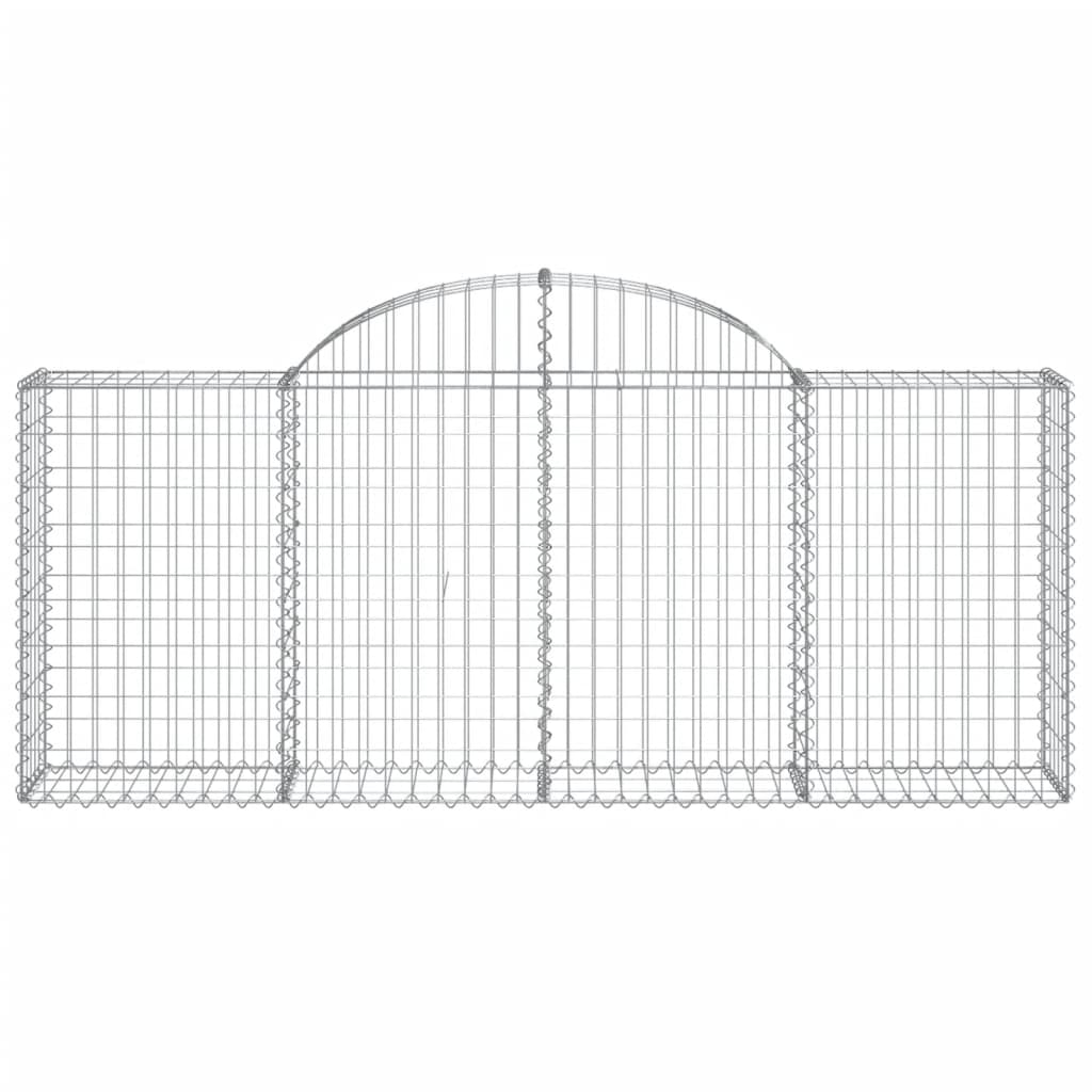 Paniers à gabions arqués 4 pcs 200x30x80/100 cm Fer galvanisé