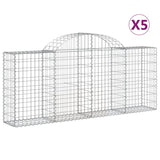 Paniers à gabions arqués 5 pcs 200x30x80/100 cm Fer galvanisé