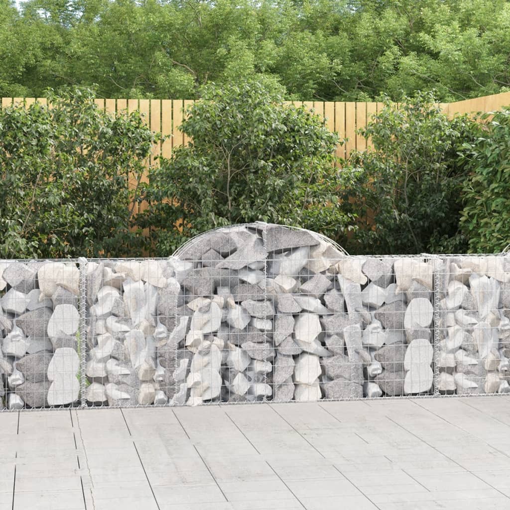 Paniers à gabions arqués 6 pcs 200x30x80/100 cm Fer galvanisé