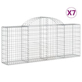 Paniers à gabions arqués 7 pcs 200x30x80/100 cm Fer galvanisé