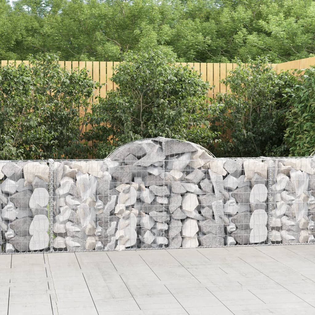 Paniers à gabions arqués 8 pcs 200x30x80/100 cm Fer galvanisé