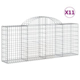 Arched Gabion Baskets 11 pcs 200x30x80/100 cm Galvanized Iron