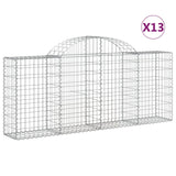 Arched Gabion Baskets 13 pcs 200x30x80/100 cm Galvanized Iron