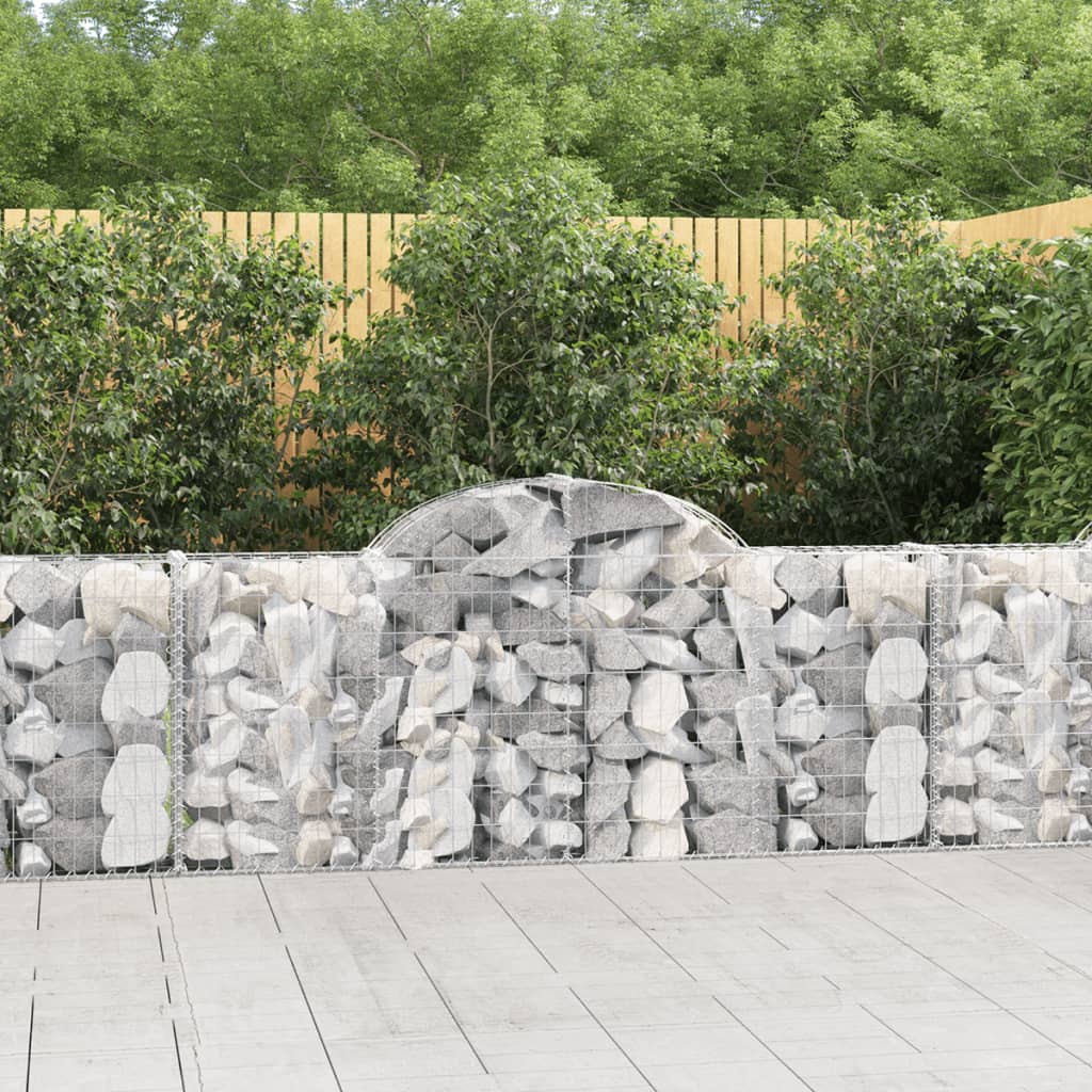 Arched Gabion Baskets 13 pcs 200x30x80/100 cm Galvanized Iron