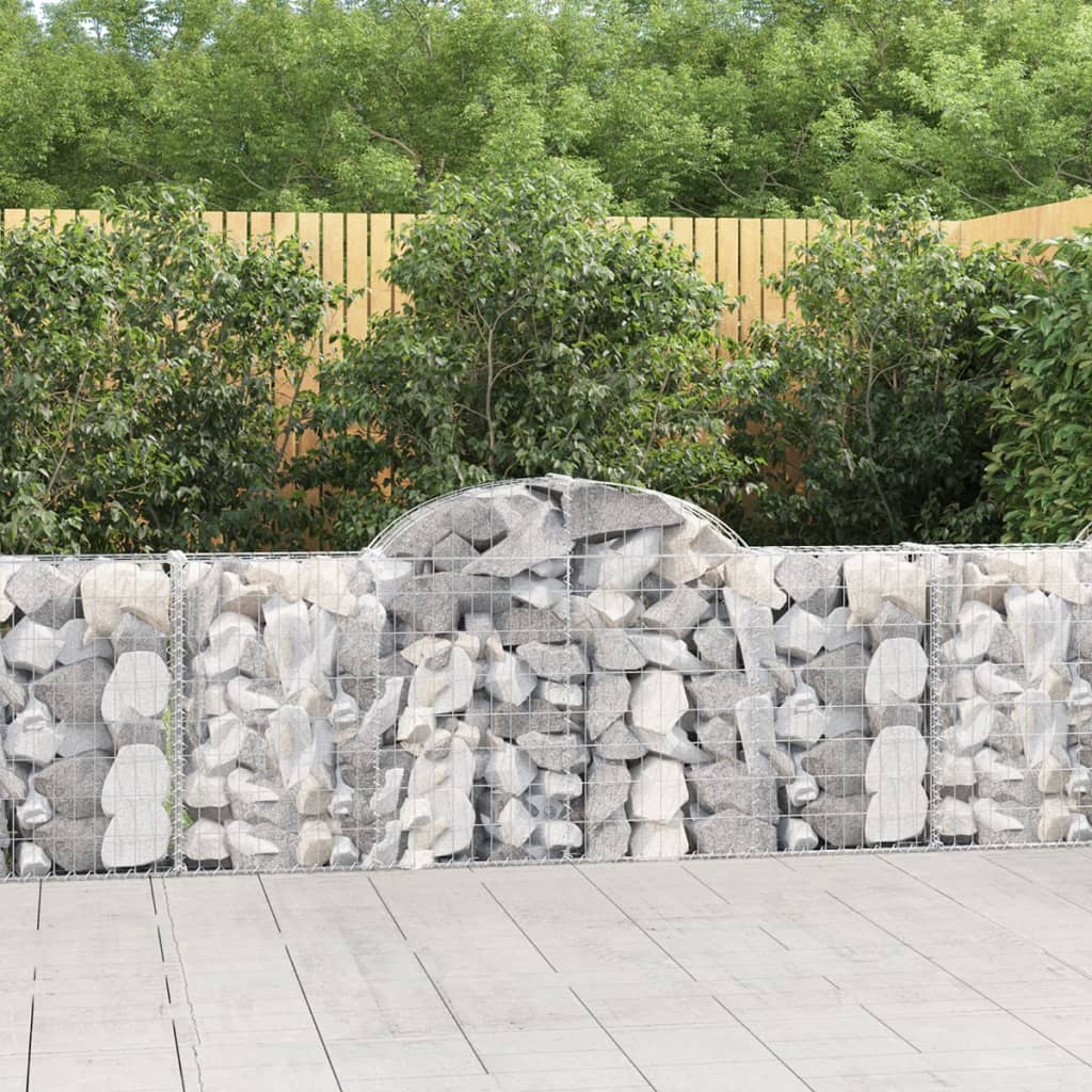 Paniers à gabions arqués 15 pcs 200x30x80/100 cm Fer galvanisé