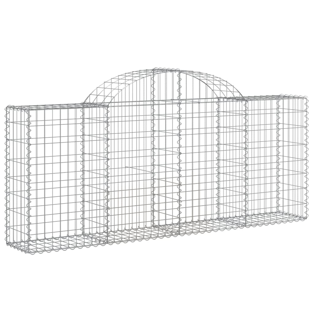 Paniers à gabions arqués 20 pcs 200x30x80/100 cm Fer galvanisé