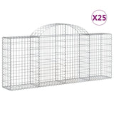 Paniers à gabions arqués 25 pcs 200x30x80/100 cm Fer galvanisé