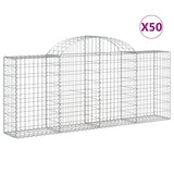 Paniers à gabions arqués 50 pcs 200x30x80/100 cm Fer galvanisé