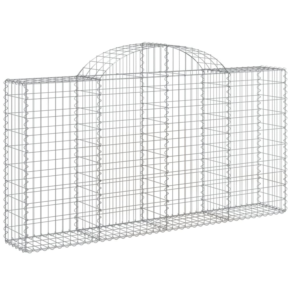 Paniers à gabions arqués 2 pcs 200x30x100/120 cm Fer galvanisé