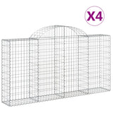 Paniers à gabions arqués 4 pcs 200x30x100/120 cm Fer galvanisé