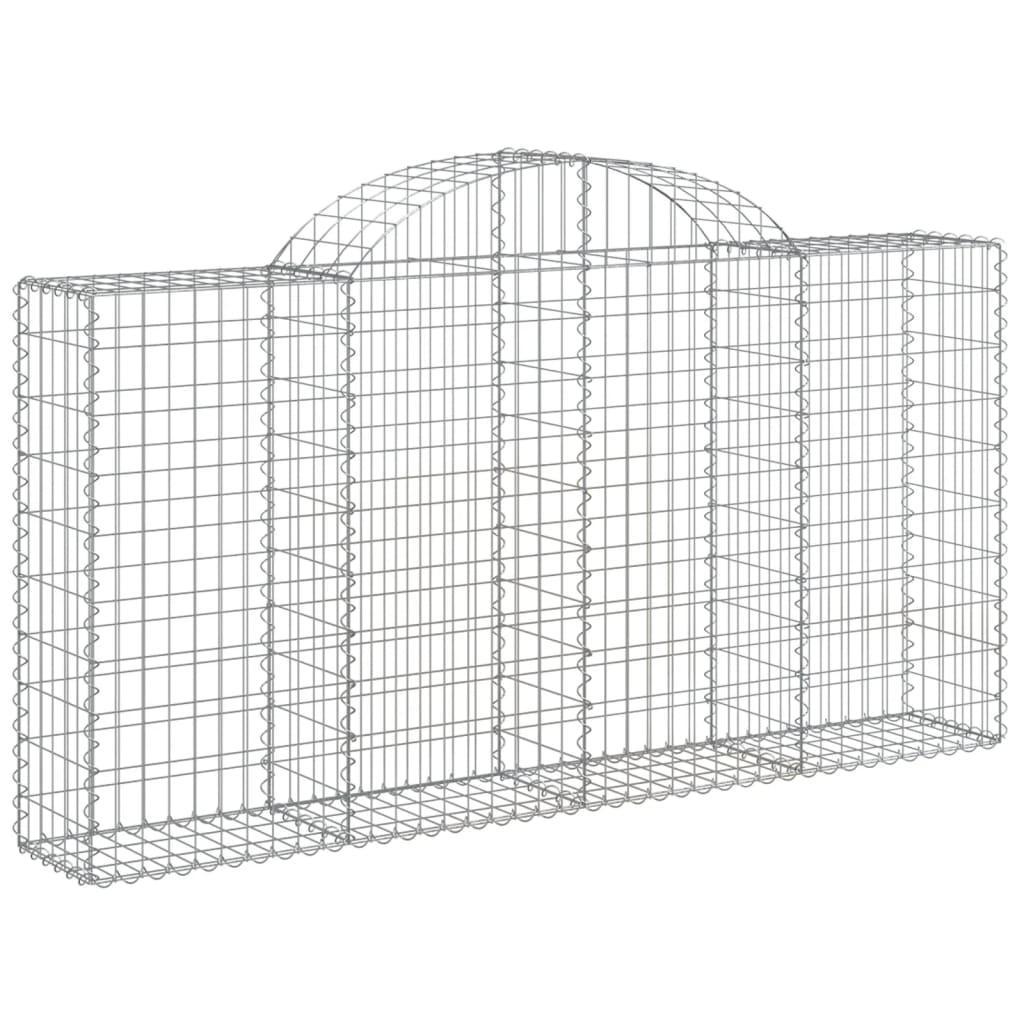 Paniers à gabions arqués 4 pcs 200x30x100/120 cm Fer galvanisé