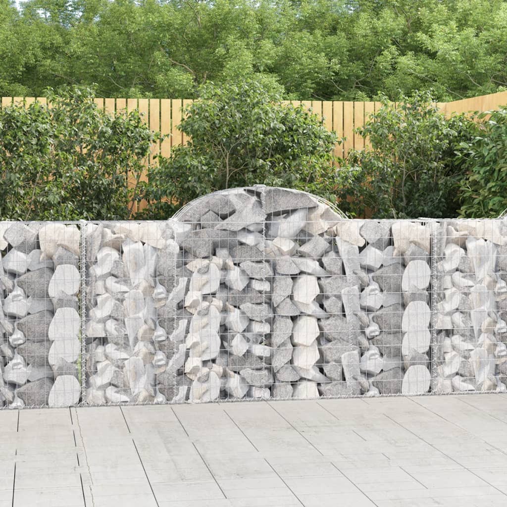 Paniers à gabions arqués 9 pcs 200x30x100/120 cm Fer galvanisé