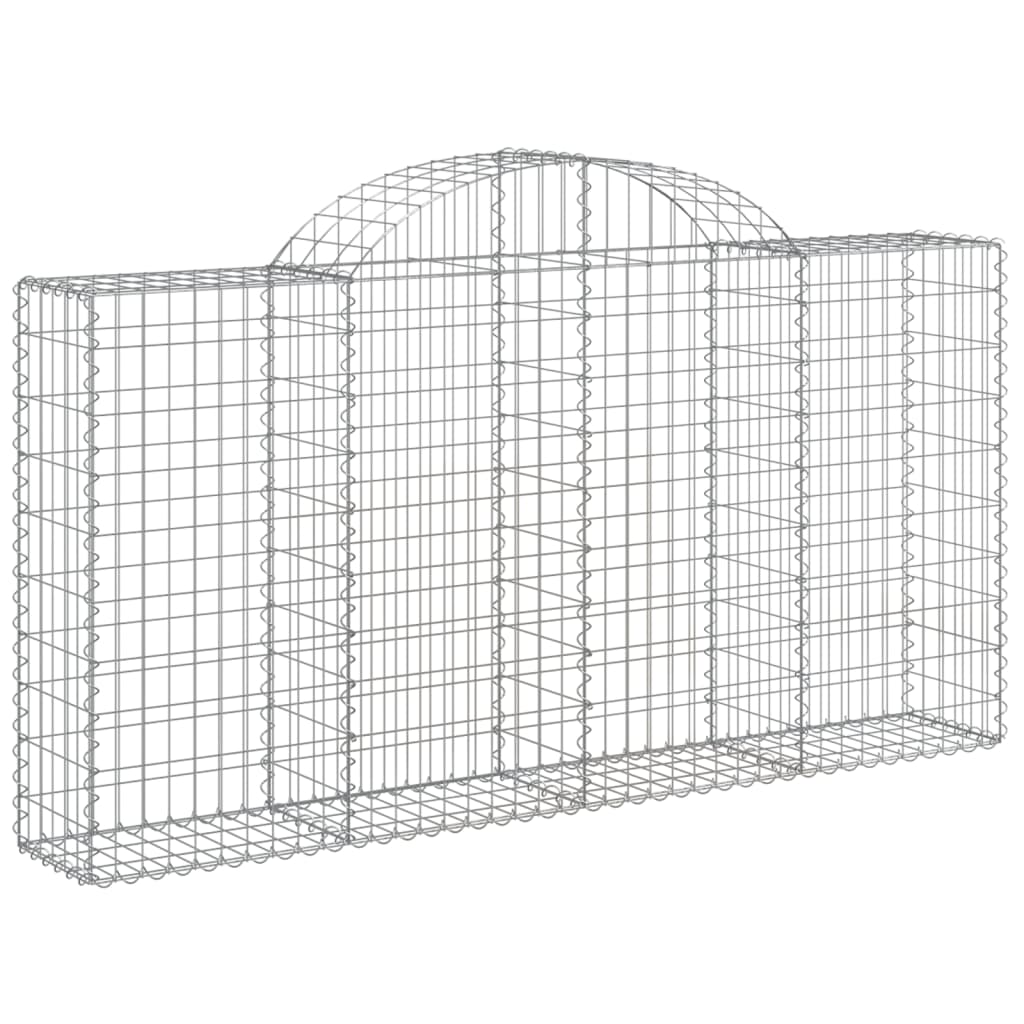 Paniers à gabions arqués 10 pcs 200x30x100/120 cm Fer galvanisé