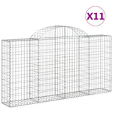 Arched Gabion Baskets 11 pcs 200x30x100/120 cm Galvanized Iron