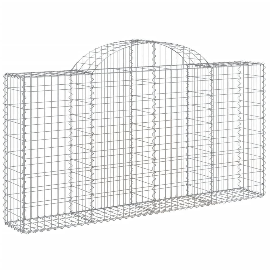 Arched Gabion Baskets 14 pcs 200x30x100/120 cm Galvanized Iron