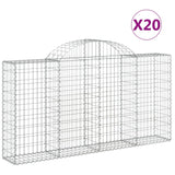 Paniers à gabions arqués 20 pcs 200x30x100/120 cm Fer galvanisé