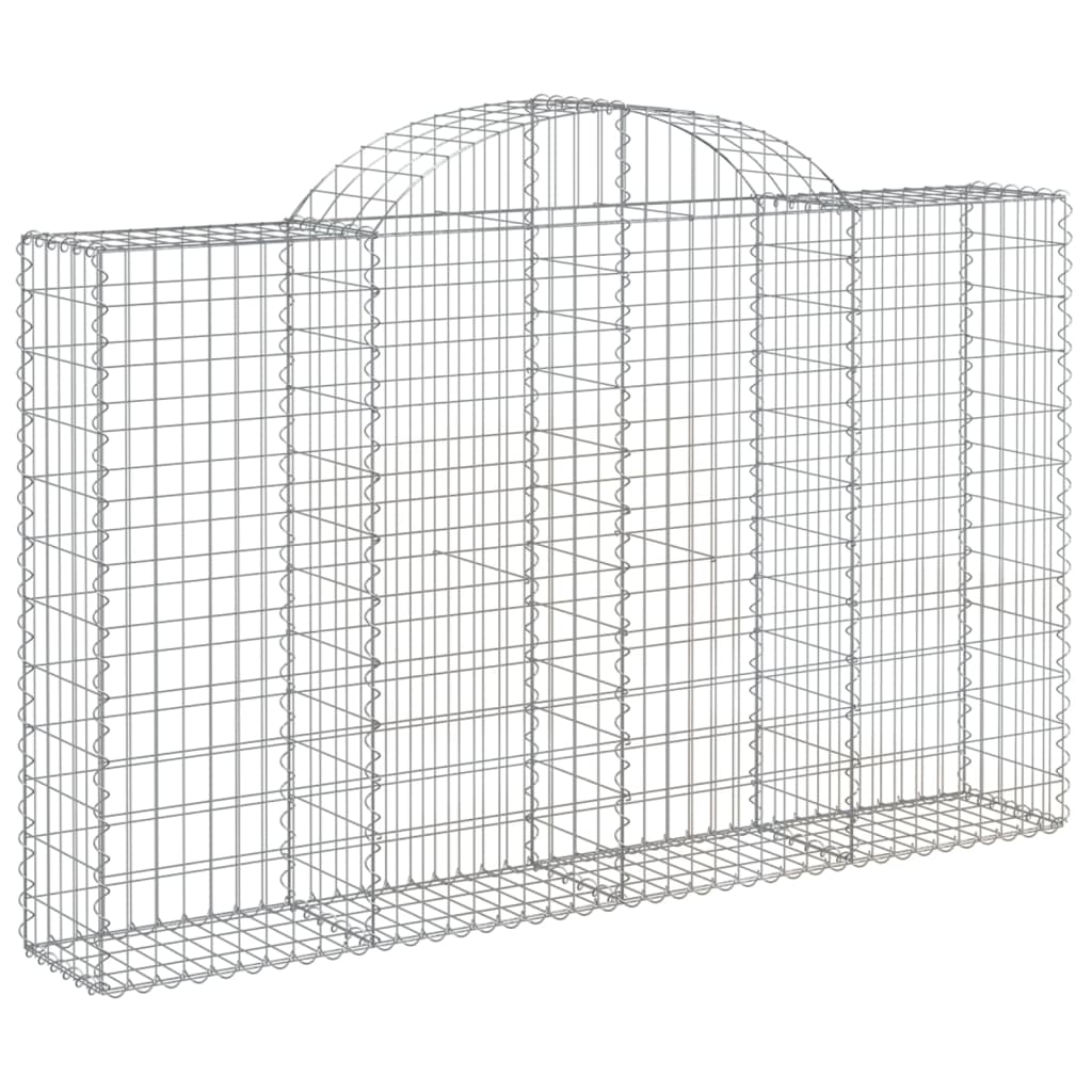 Paniers à gabions arqués 2 pcs 200x30x120/140 cm Fer galvanisé