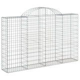 Paniers à gabions arqués 2 pcs 200x30x120/140 cm Fer galvanisé