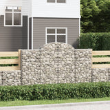 Paniers à gabions arqués 3 pcs 200x30x120/140 cm Fer galvanisé