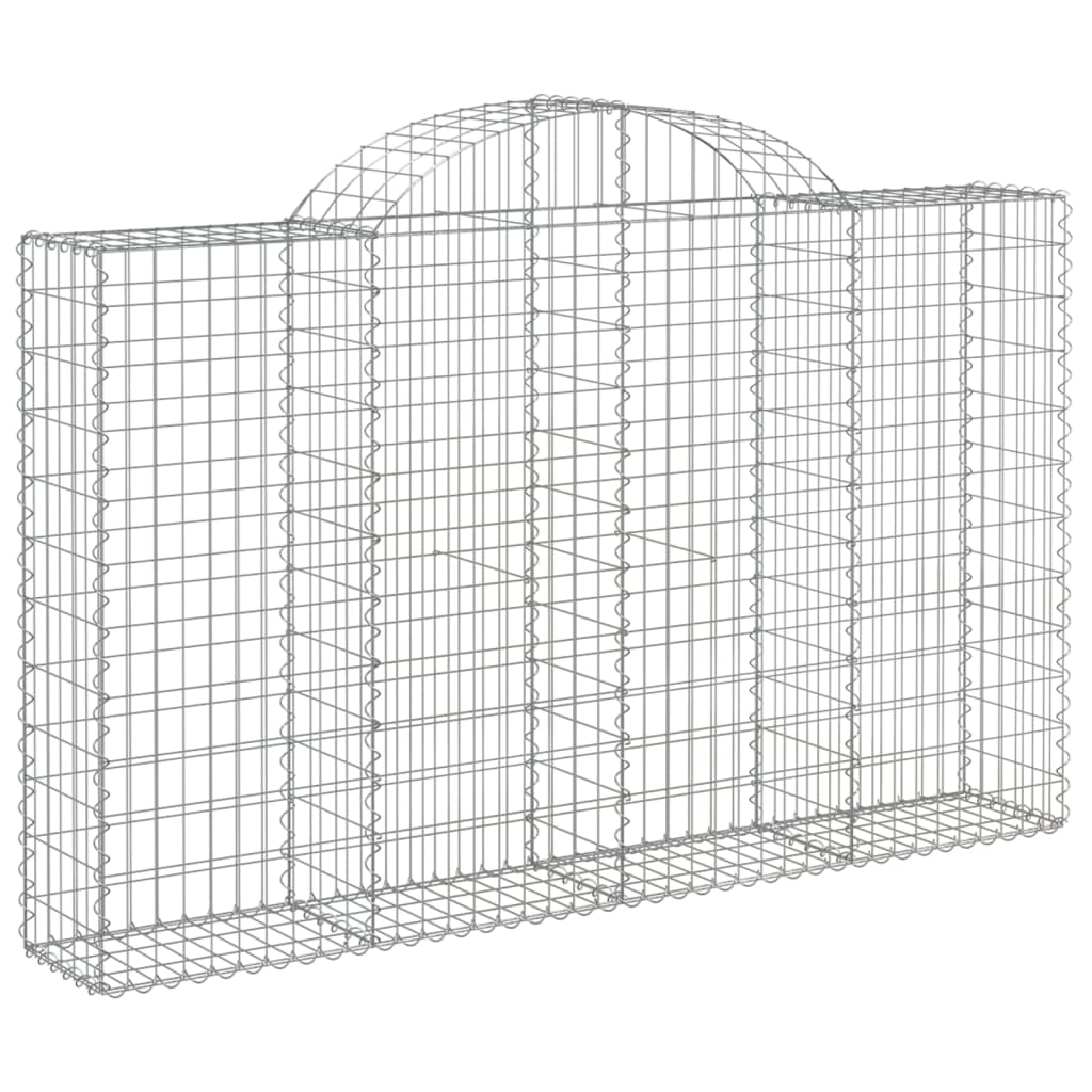 Paniers à gabions arqués 4 pcs 200x30x120/140 cm Fer galvanisé