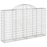 Paniers à gabions arqués 4 pcs 200x30x120/140 cm Fer galvanisé