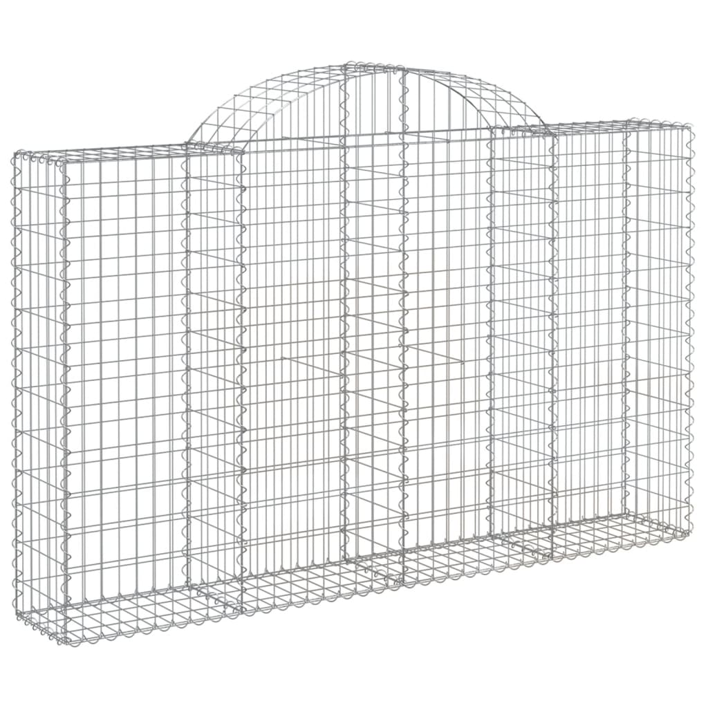 Paniers à gabions arqués 6 pcs 200x30x120/140 cm Fer galvanisé