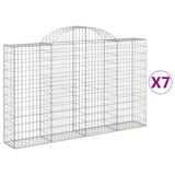 Paniers à gabions arqués 7 pcs 200x30x120/140 cm Fer galvanisé