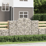 Paniers à gabions arqués 8 pcs 200x30x120/140 cm Fer galvanisé