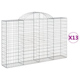 Arched Gabion Baskets 13 pcs 200x30x120/140 cm Galvanized Iron