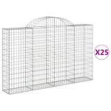 Paniers à gabions arqués 25 pcs 200x30x120/140 cm Fer galvanisé