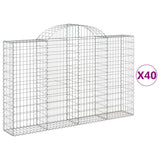 Paniers à gabions arqués 40 pcs 200x30x120/140 cm Fer galvanisé