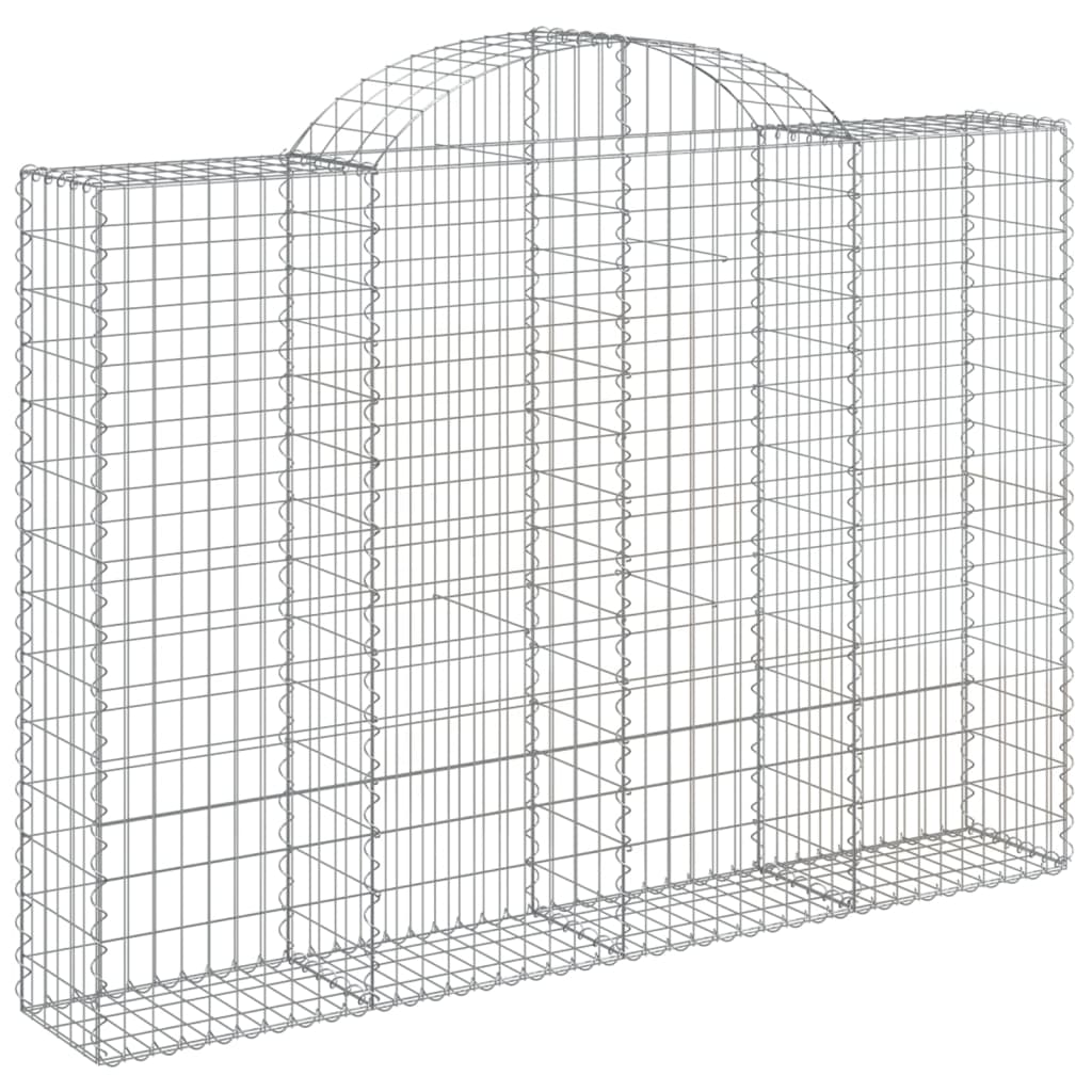 Paniers à gabions arqués 2 pcs 200x30x140/160 cm Fer galvanisé