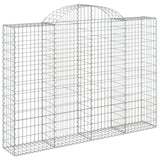 Paniers à gabions arqués 2 pcs 200x30x140/160 cm Fer galvanisé