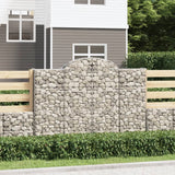 Paniers à gabions arqués 2 pcs 200x30x140/160 cm Fer galvanisé