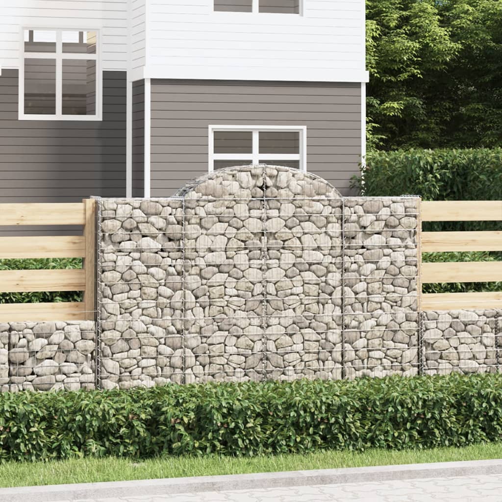 Paniers à gabions arqués 4 pcs 200x30x140/160 cm Fer galvanisé