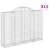 Arched Gabion Baskets 13 pcs 200x30x140/160 cm Galvanized Iron