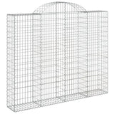 Paniers à gabions arqués 2 pcs 200x30x160/180 cm Fer galvanisé