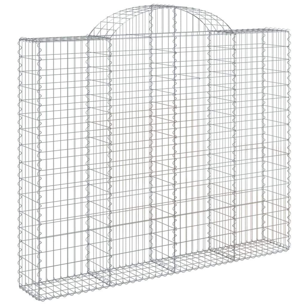 Paniers à gabions arqués 4 pcs 200x30x160/180 cm Fer galvanisé