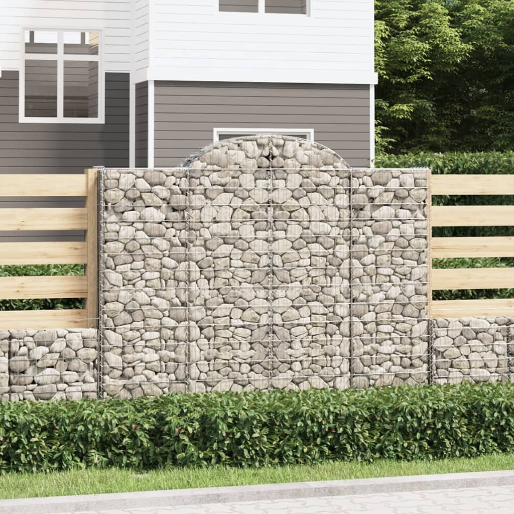 Paniers à gabions arqués 6 pcs 200x30x160/180 cm Fer galvanisé