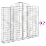 Paniers à gabions arqués 7 pcs 200x30x160/180 cm Fer galvanisé