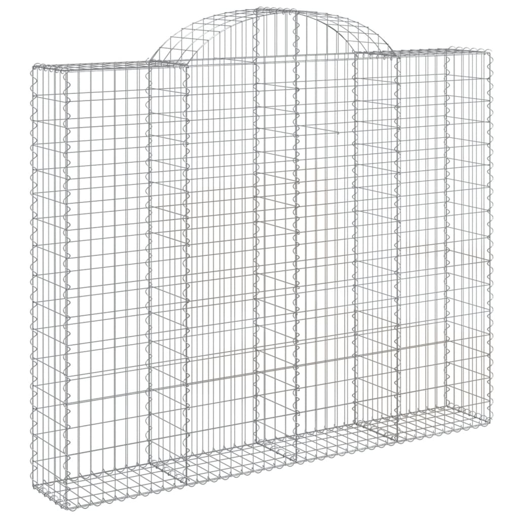 Paniers à gabions arqués 10 pcs 200x30x160/180 cm Fer galvanisé