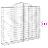 Arched Gabion Baskets 11 pcs 200x30x160/180 cm Galvanized Iron