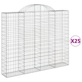 Paniers à gabions arqués 25 pcs 200x30x160/180 cm Fer galvanisé