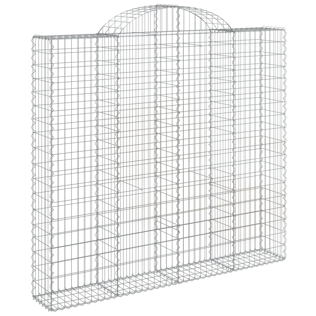 Paniers à gabions arqués 2 pcs 200x30x180/200 cm Fer galvanisé