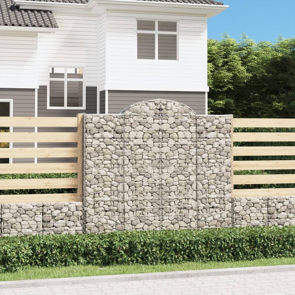 Paniers à gabions arqués 2 pcs 200x30x180/200 cm Fer galvanisé