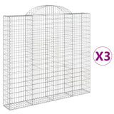 Paniers à gabions arqués 3 pcs 200x30x180/200 cm Fer galvanisé