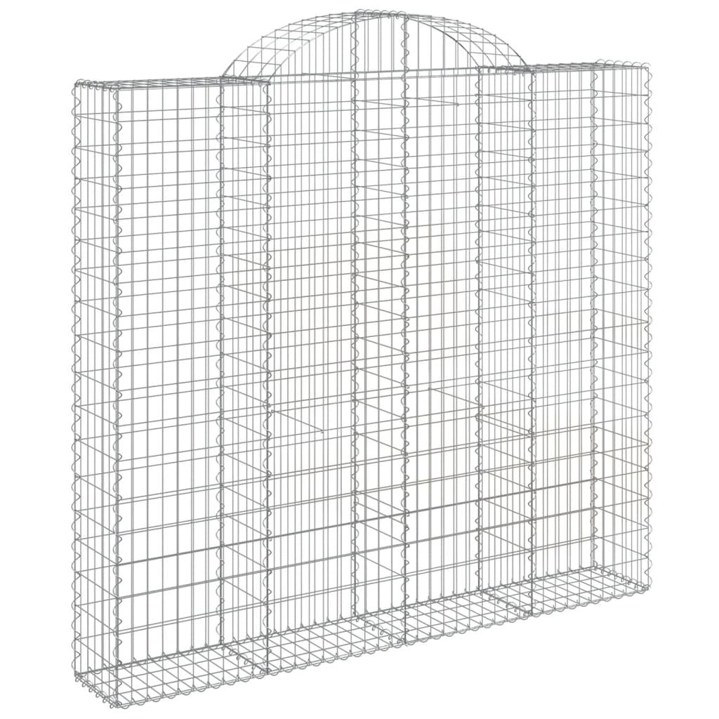 Paniers à gabions arqués 4 pcs 200x30x180/200 cm Fer galvanisé