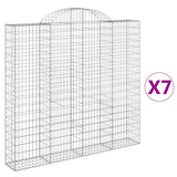 Paniers à gabions arqués 7 pcs 200x30x180/200 cm Fer galvanisé