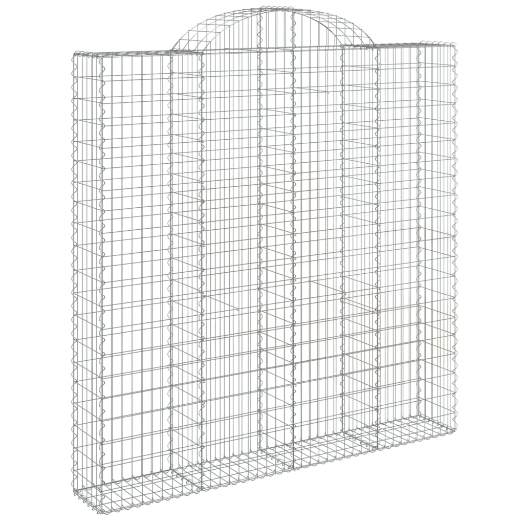 Paniers à gabions arqués 2 pcs 200x30x200/220 cm fer galvanisé