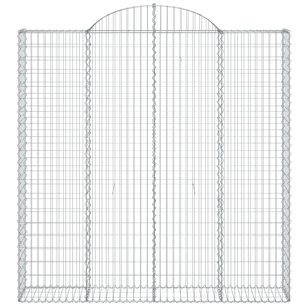 Paniers à gabions arqués 2 pcs 200x30x200/220 cm fer galvanisé